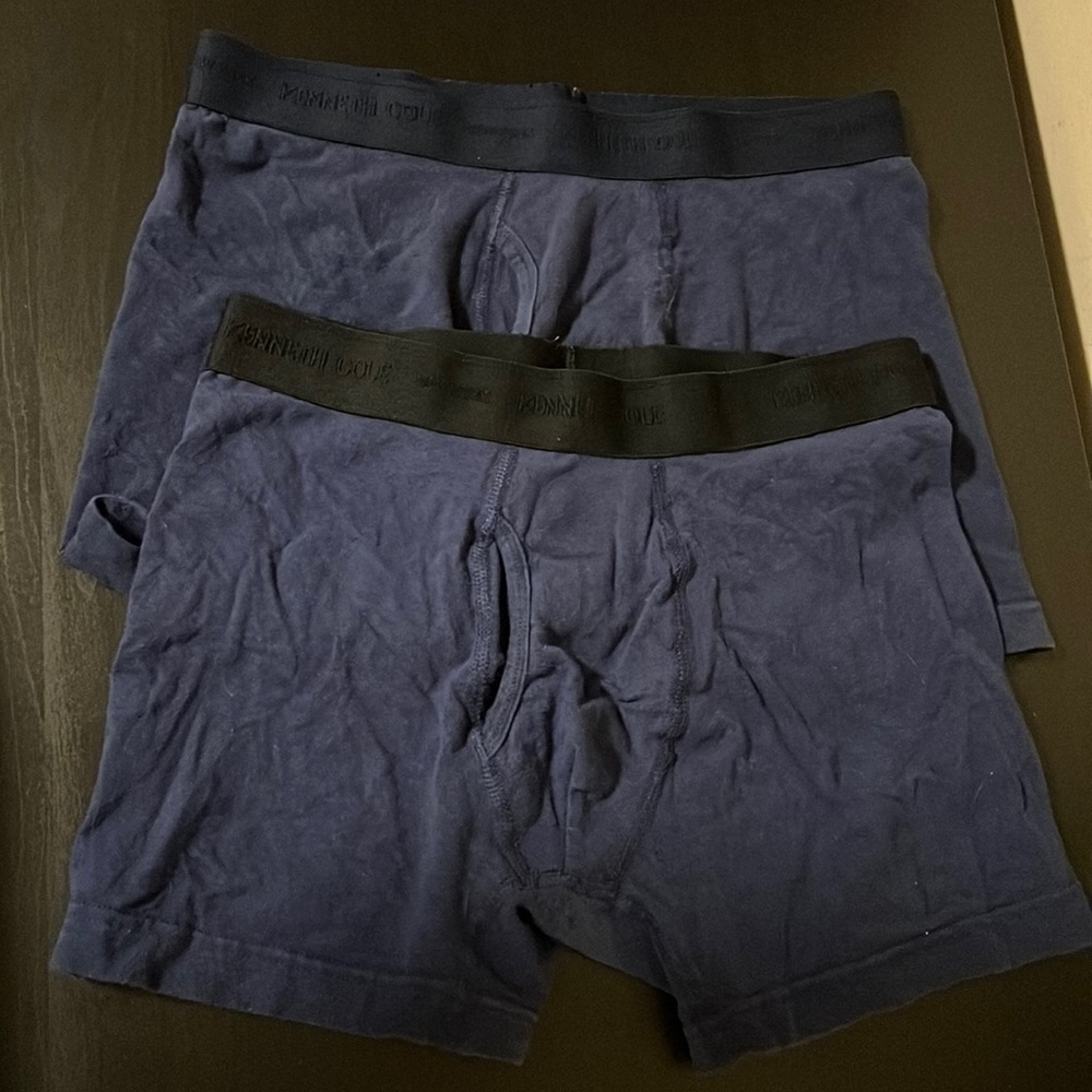 2ct Kenneth Cole Blue Boxer Briefs, Small